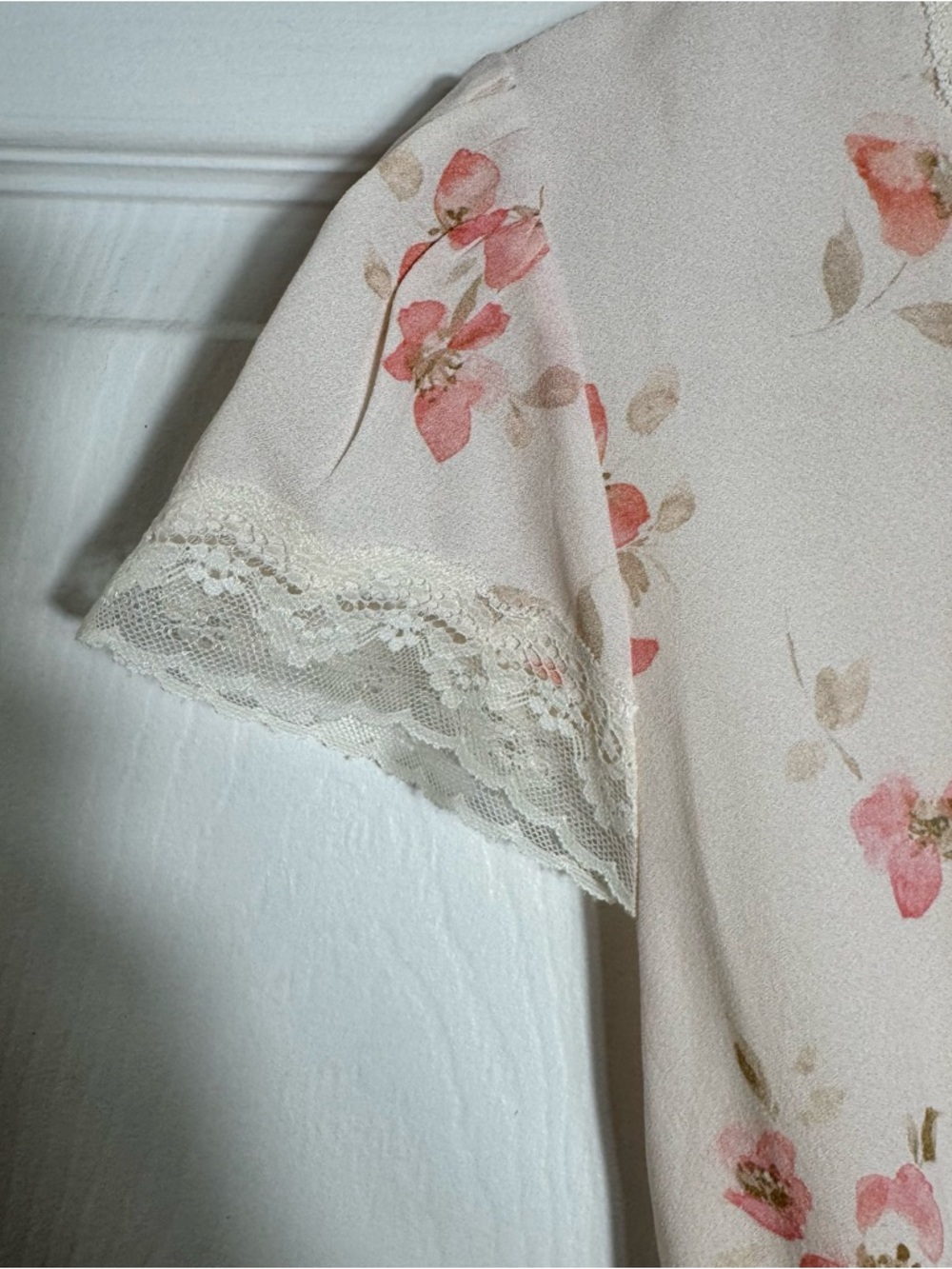 Rumored Floral Lace Trim Mini Dress Coquette Cottagecore‎ L NWOT - Picture 8 of 9